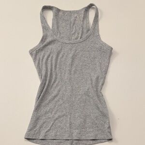 American Eagle Gray Ribbed Racerback Tank Top